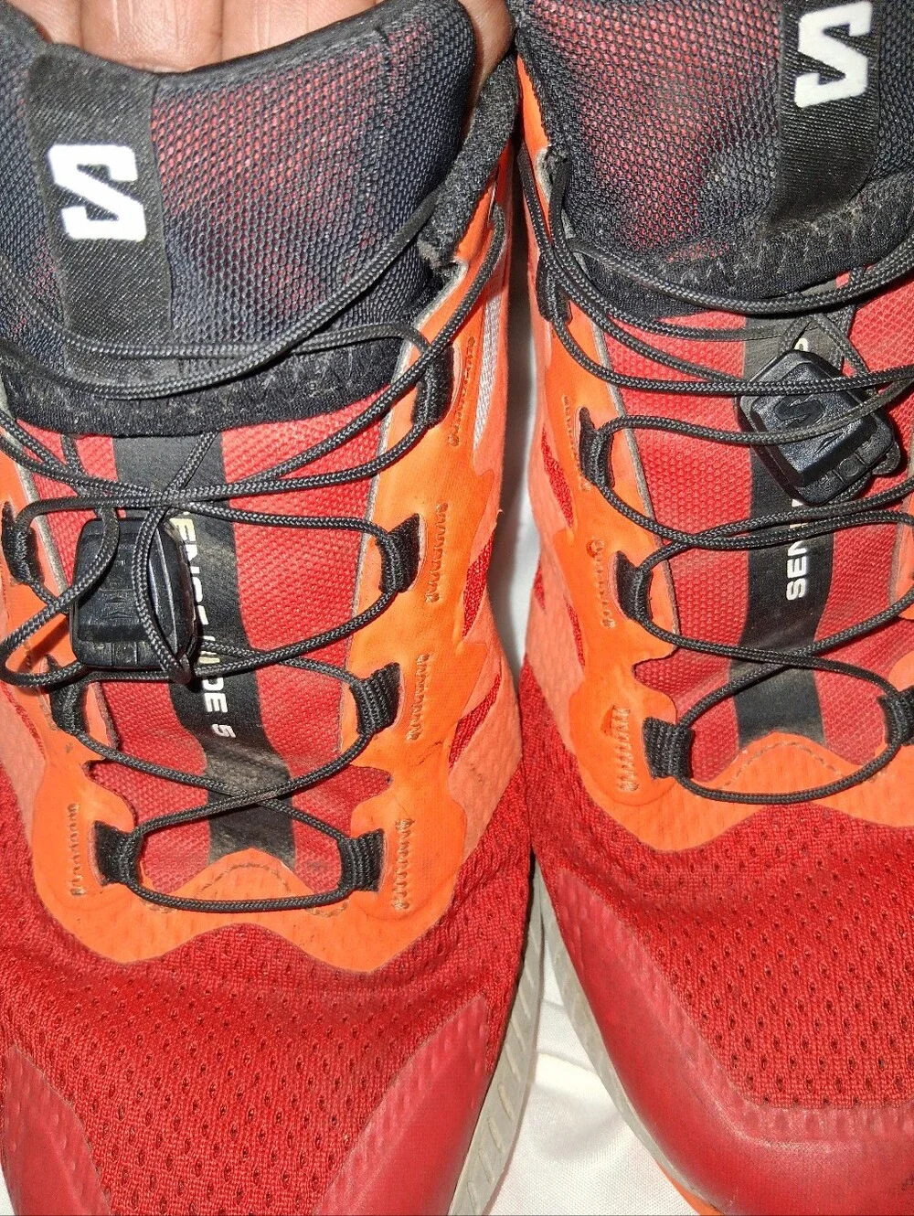 Salomon Sense Ride 5 Trail Shoes - Orange & Red (HIKING/RUNNING SHOES)